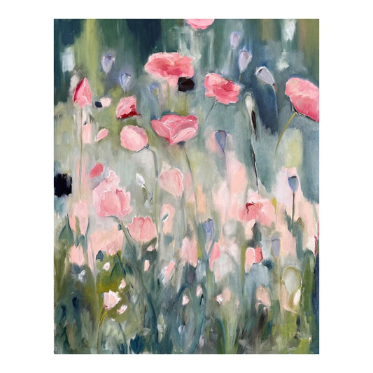 art print - "enchanted april" (pink flowers) by mary james ketch studio