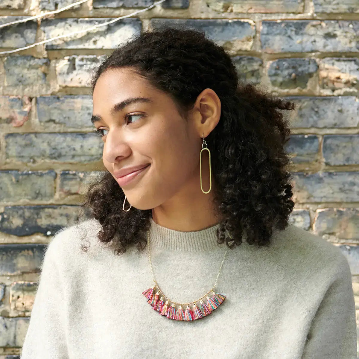 earrings - esme loop dangles - gold/silver by worldfinds