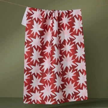 tea towel - microfiber holiday - estrellas by geometry house