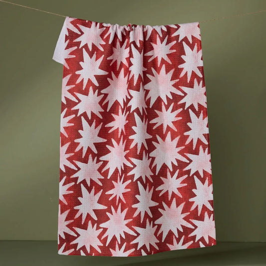 tea towel - microfiber holiday - estrellas by geometry house