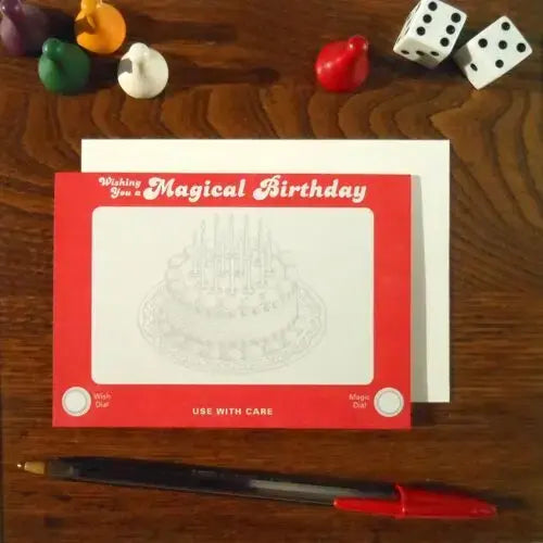 card - bday - etch-a-sketch - magical birthday by a. favorite design