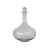round decanter - etched recycled glass - diamond stopper by creative co-op