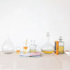 round decanter - etched recycled glass - diamond stopper by creative co-op