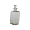decanter - etched recycled glass - diamond stopper by creative co-op