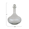 round decanter - etched recycled glass - diamond stopper by creative co-op