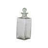 decanter - etched recycled glass - diamond stopper by creative co-op
