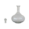 round decanter - etched recycled glass - diamond stopper by creative co-op
