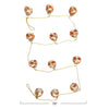 garland - recycled glass ornament - silver + coral - etched leaf - gold cord by creative co-op