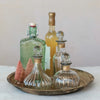 mini decanter - etched glass - gold finish pattern - diamond stopper by creative co-op