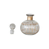 mini decanter - etched glass - gold finish pattern - diamond stopper by creative co-op