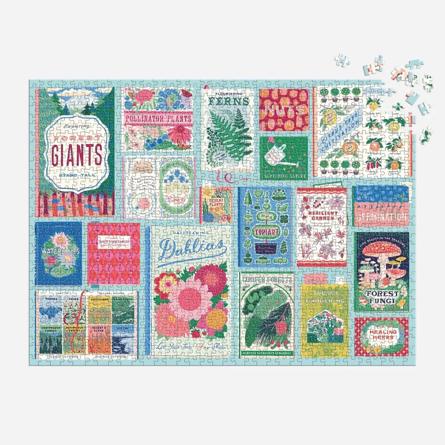 puzzle - 1000 piece - ever upward botanist bookshelf by chronicle books