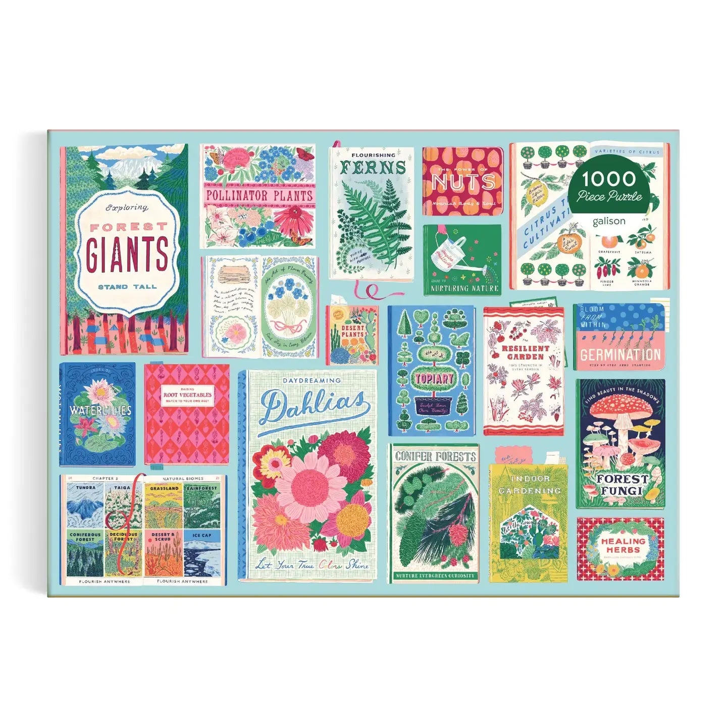 puzzle - 1000 piece - ever upward botanist bookshelf by chronicle books