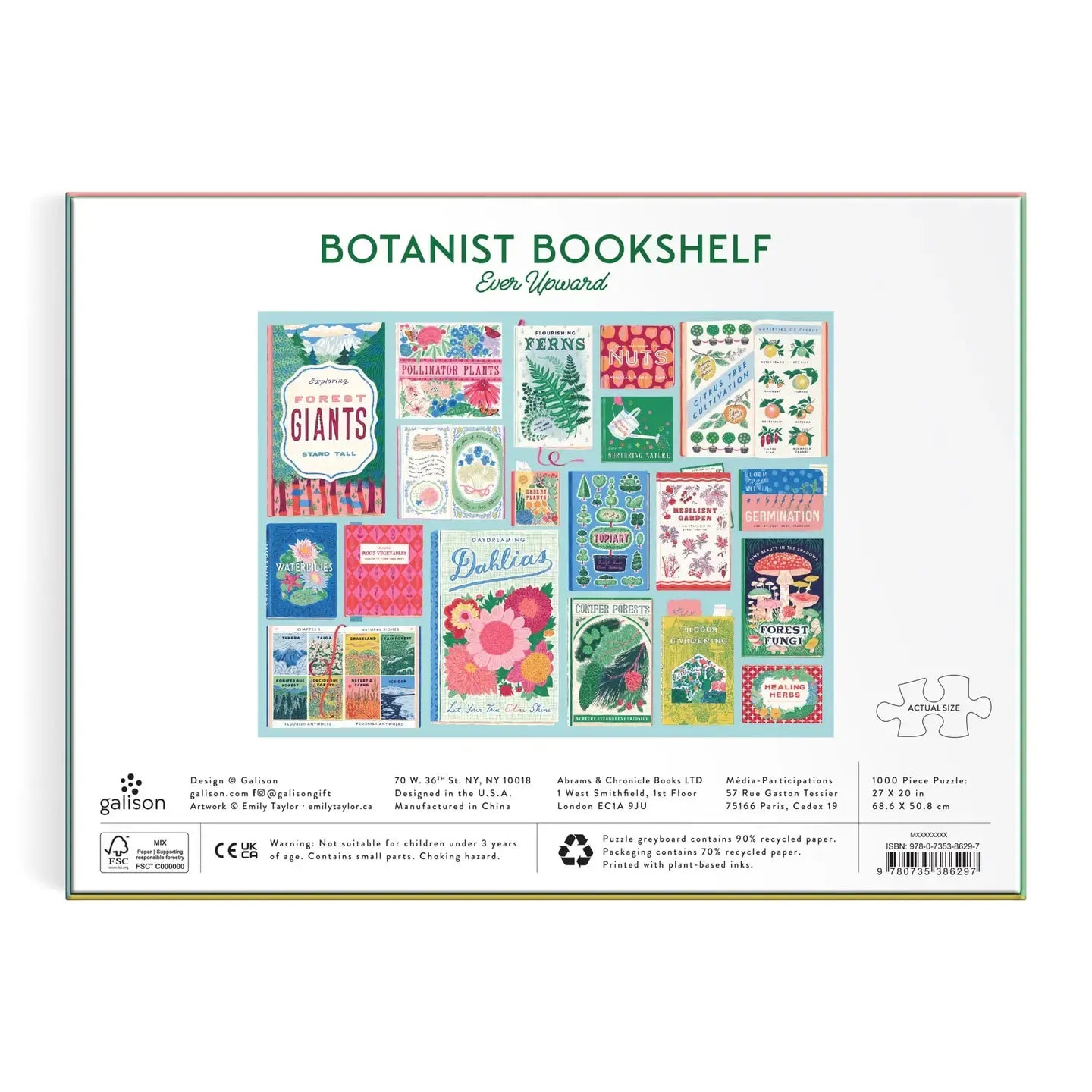 puzzle - 1000 piece - ever upward botanist bookshelf by chronicle books