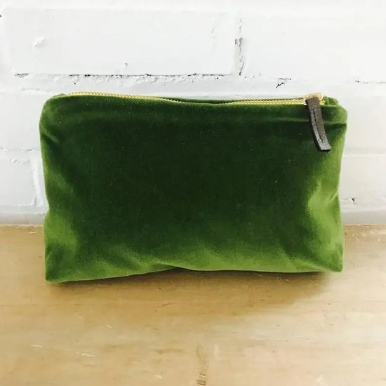 velvet zipper bag - makeup by erin flett