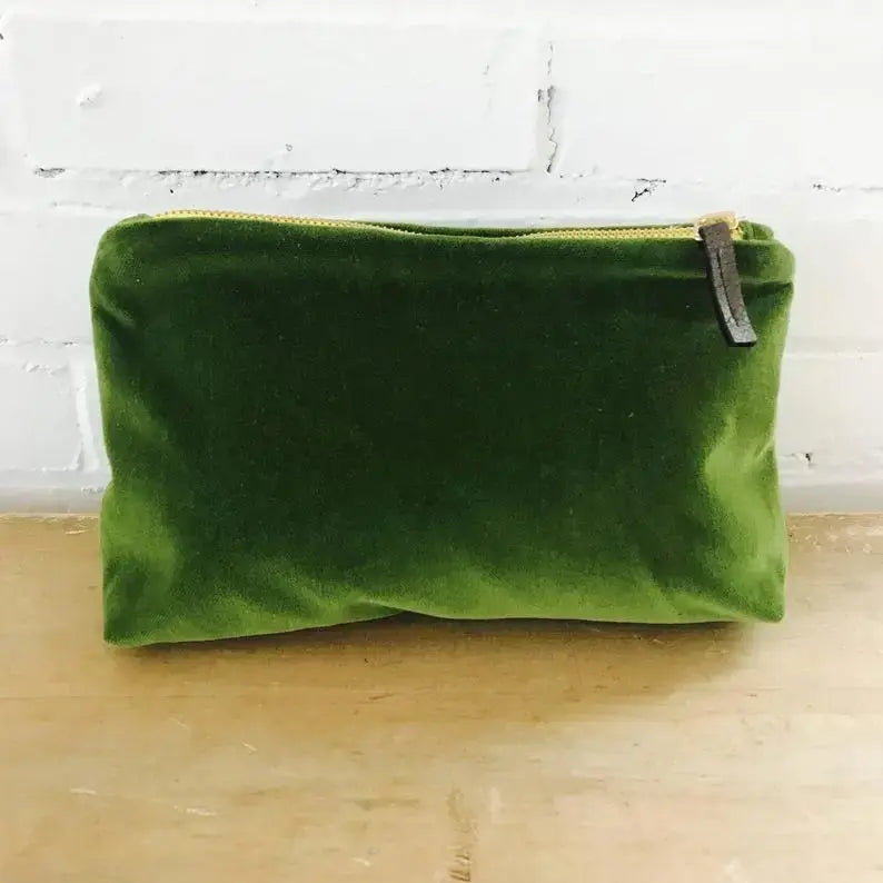 velvet zipper bag - makeup by erin flett