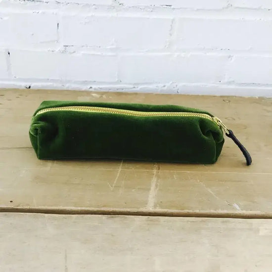 velvet zipper bag - makeup by erin flett