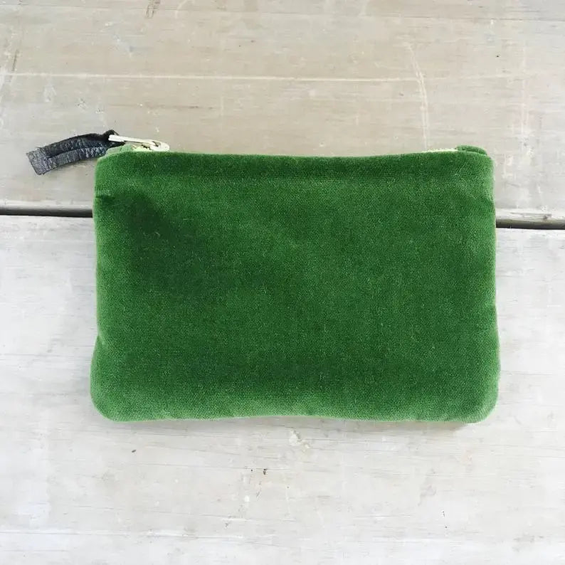 velvet zipper bag - makeup by erin flett