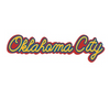 Sticker | Oklahoma City | Script Yellow Blue Red