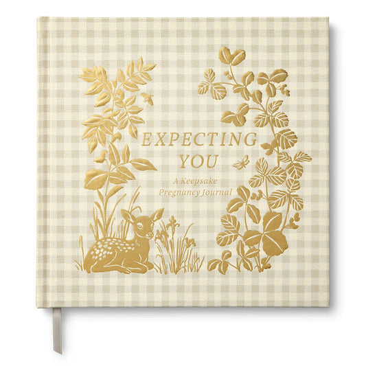 book - keepsake pregnancy journal - expecting you by compendium