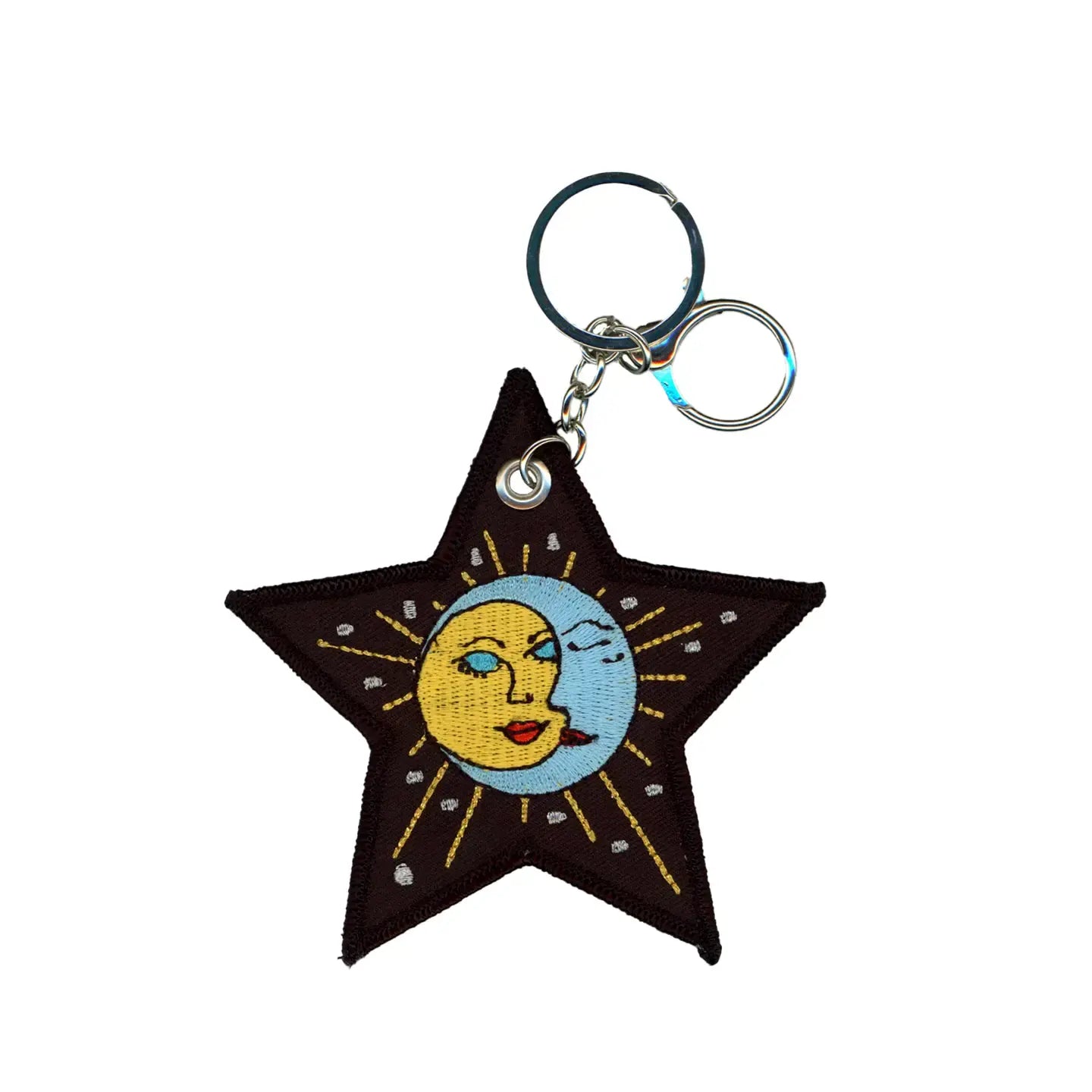 bag charm - embroidered - fade into you (sun/moon) by patch ya later