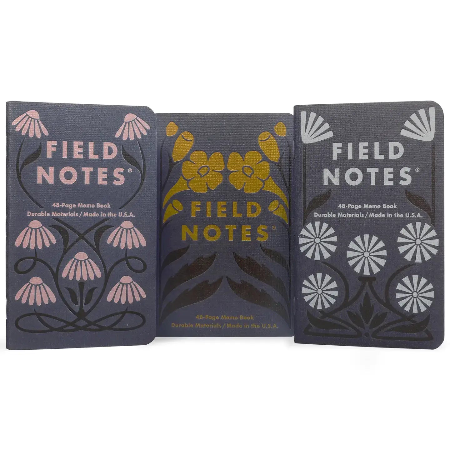 memo book - fall flowers ruled - 3-pack by field notes