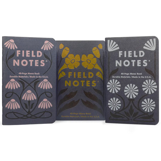 memo book - fall flowers ruled - 3-pack by field notes