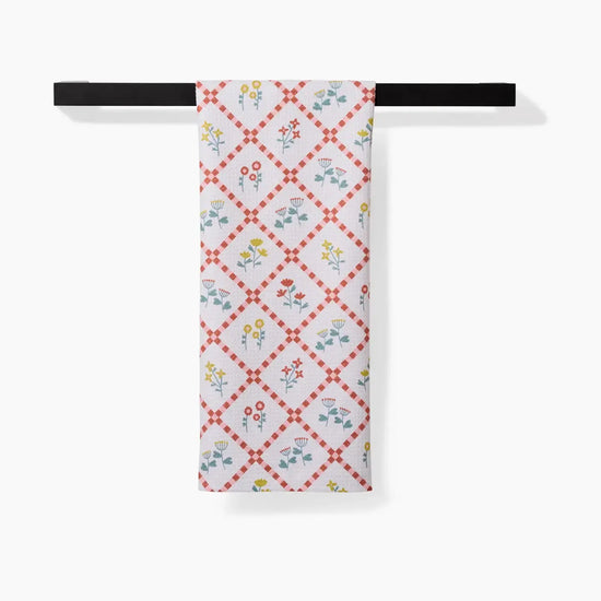 tea towel - microfiber - flowers red/yellow by geometry house