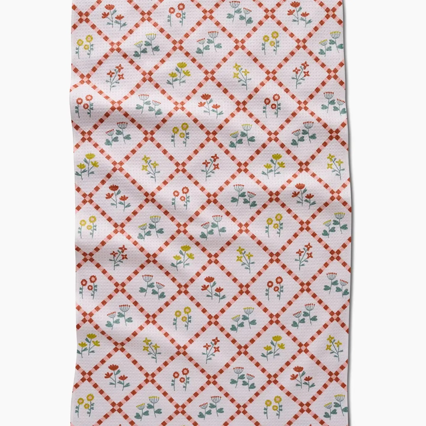 tea towel - microfiber - flowers red/yellow by geometry house