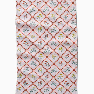 tea towel - microfiber - flowers red/yellow by geometry house