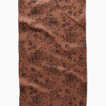 tea towel - microfiber autumn - acorn foliage by geometry house