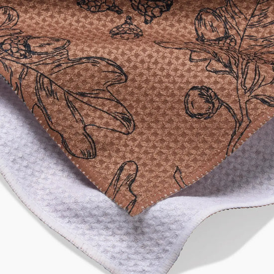 tea towel - microfiber autumn - acorn foliage by geometry house
