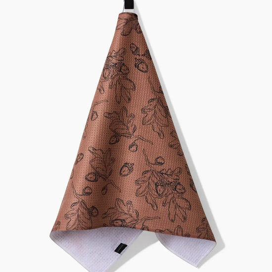 tea towel - microfiber autumn - acorn foliage by geometry house