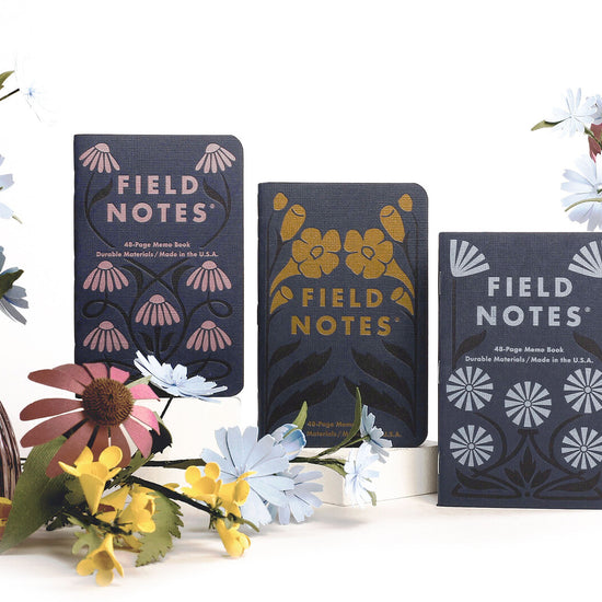 memo book - fall flowers ruled - 3-pack by field notes
