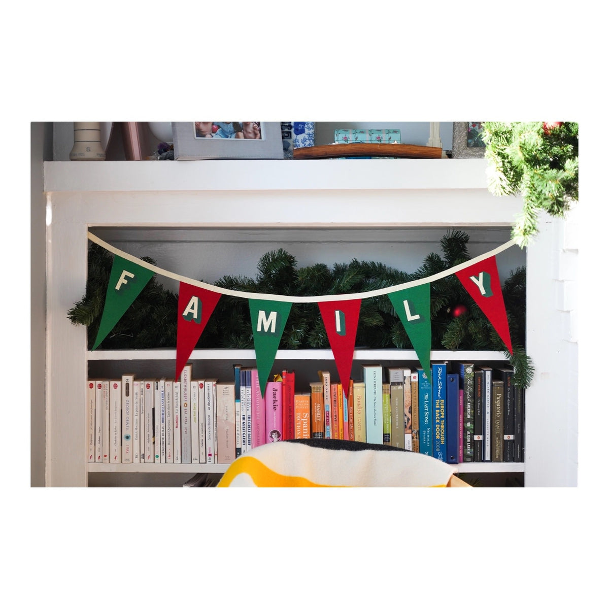 pennant flags - "family" - red & green bunting by oxford pennant