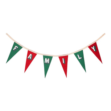 pennant flags - "family" - red & green bunting by oxford pennant