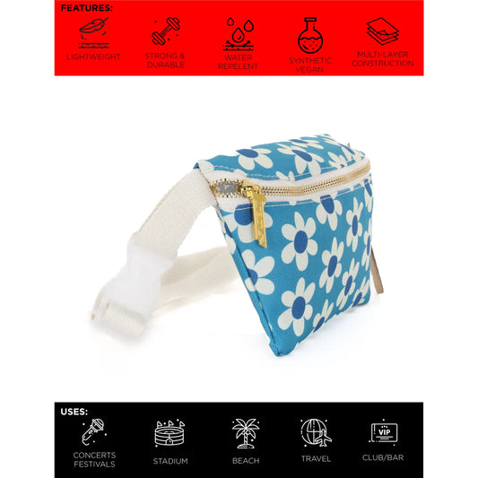 bag - fanny pack slim recycled - daisy blue by fydelity