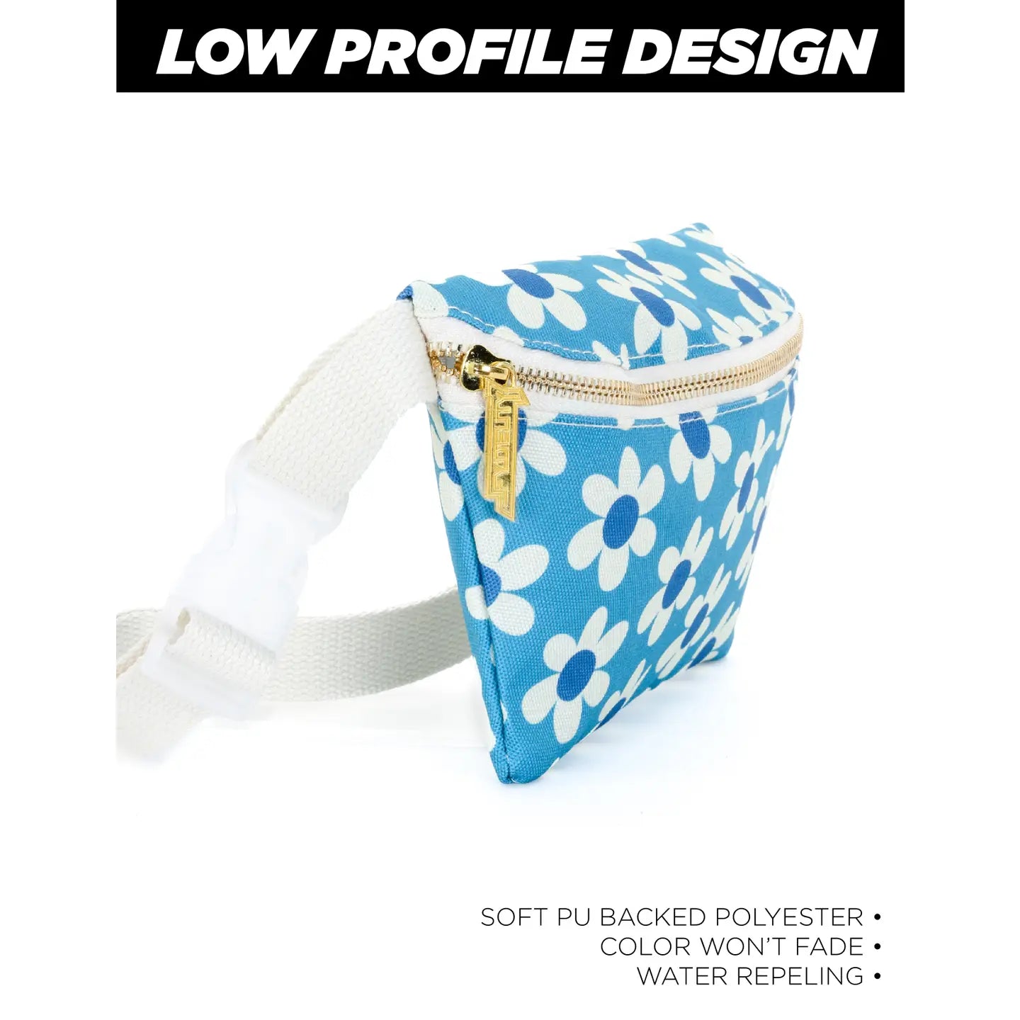 bag - fanny pack slim recycled - daisy blue by fydelity