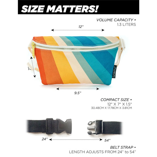 bag - fanny pack slim recycled - retro rainbow by fydelity