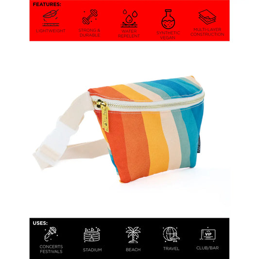 bag - fanny pack slim recycled - retro rainbow by fydelity
