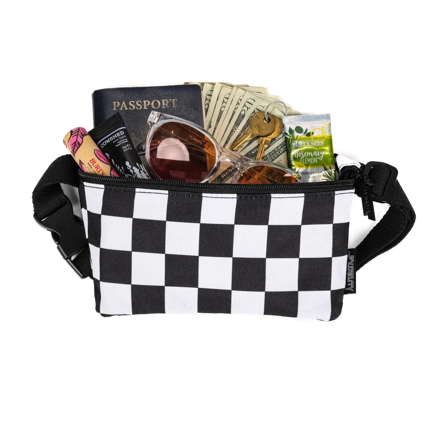 bag - fanny pack slim recycled - checker xl by fydelity