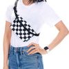 bag - fanny pack slim recycled - checker xl by fydelity