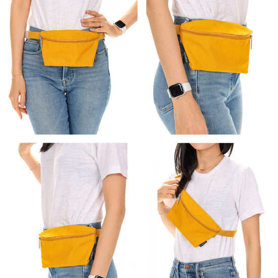 bag - fanny pack ultra-slim recycled - mustard by fydelity