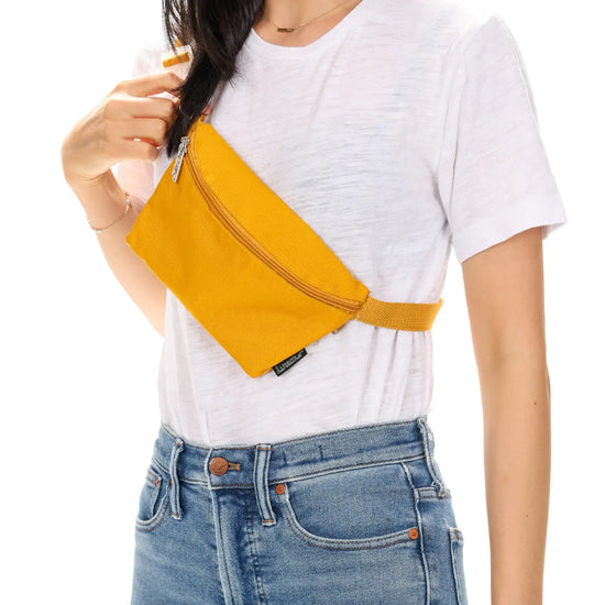 bag - fanny pack ultra-slim recycled - mustard by fydelity