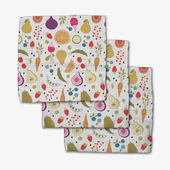 dishcloth set - microfiber - farmers market fruits/veggies by geometry house