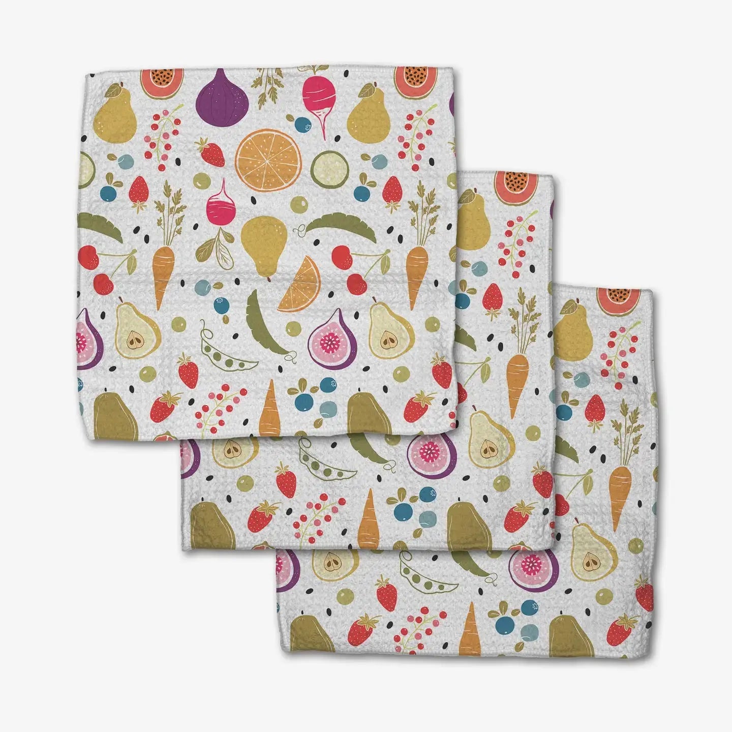 dishcloth set - microfiber - farmers market fruits/veggies by geometry house