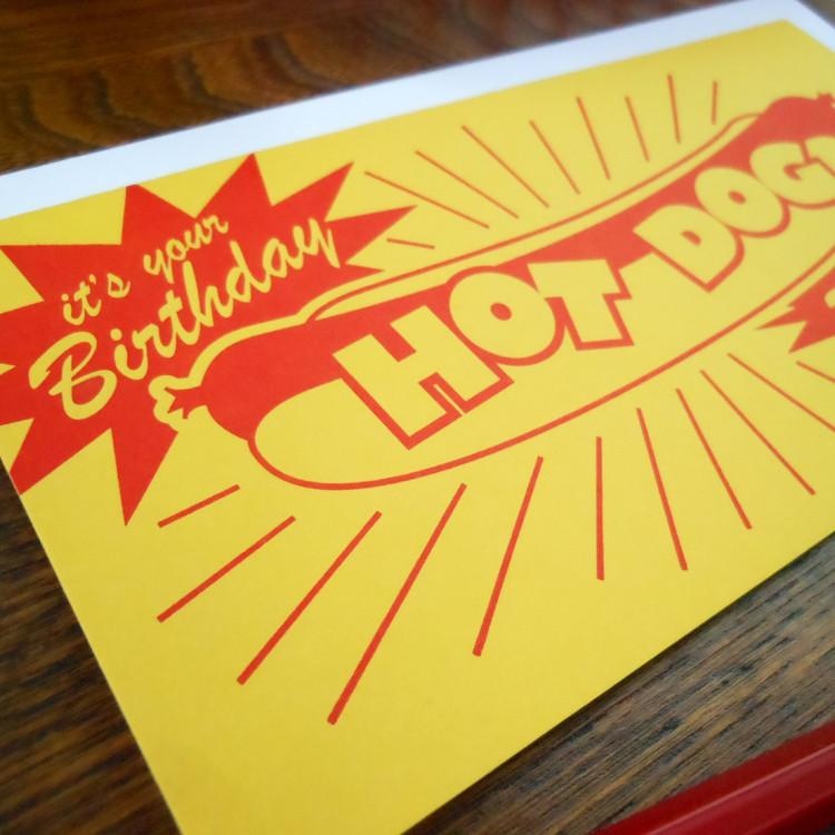 card - bday hot dog by a. favorite design