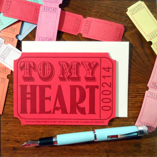 card - ticket to my heart by a. favorite design