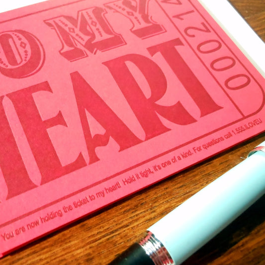 card - ticket to my heart by a. favorite design