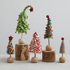 felt pom pom tree - beaded star - wood ball base by creative co-op