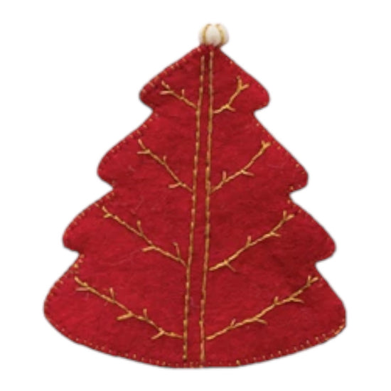 bottle + tree topper - felt tree by creative co-op